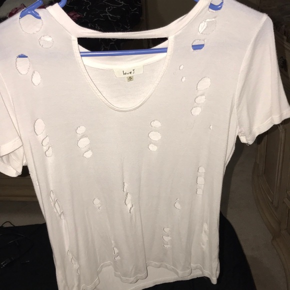 Tops - White tee with holes